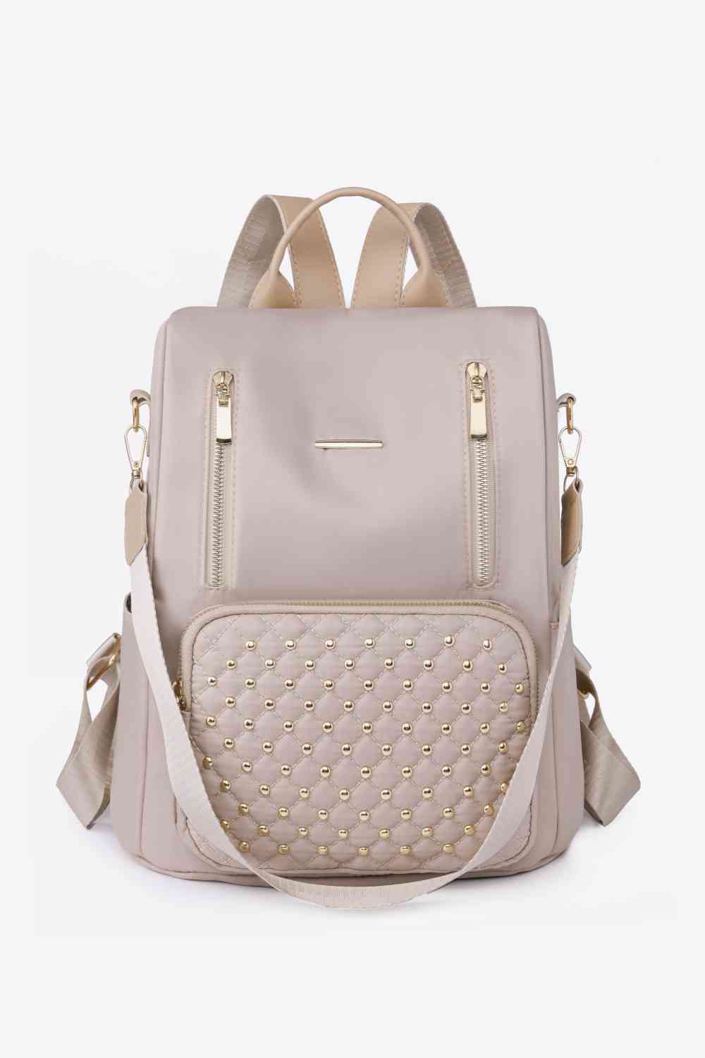 Zipper Pocket Beaded Backpack