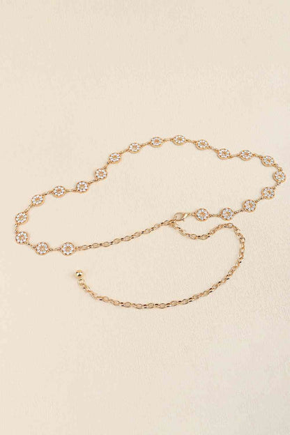 Rhinestone Decor Zinc Alloy Belt